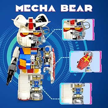 Mrkuriosity Mecha-Bear Building Sets, Half-Mecha Violent